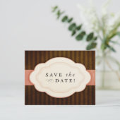  Charm roze en chocolade Sla de datums op Save The Date (Staand voorkant)