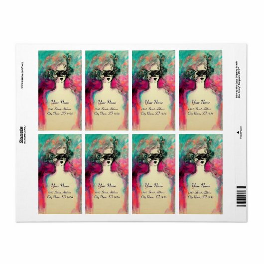 CHARM, roze groen zwart blauw Etiket (Full Sheet)