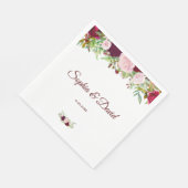 Charm Rustic Burgundy Marsala Floral Wedding Servetten (Hoek)