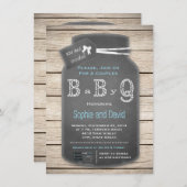 Charm Rustic Mason Jar Chalkboard Baby shower Kaart (Voorkant / Achterkant)