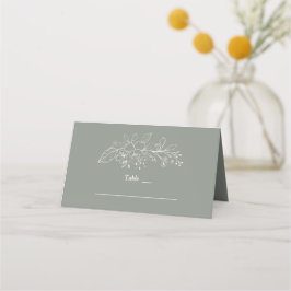 Charm Sage Groene Minimalistische Trouwtafel Numme Plaatskaartje