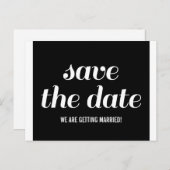 Charm Save the Date Briefkaart, Black Aankondigingskaart (Voorkant / Achterkant)