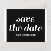 Charm Save the Date Briefkaart, Black Aankondigingskaart (Voorkant)