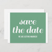 Charm Save the Date Briefkaart, Green Aankondigingskaart (Voorkant / Achterkant)