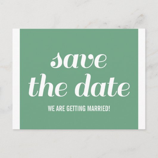 Charm Save the Date Briefkaart, Green Aankondigingskaart (Voorkant)