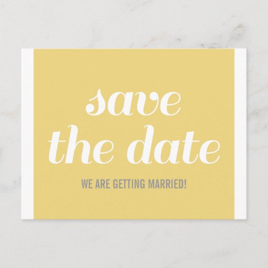 Charm Save the Date Briefkaart, Yellow Aankondigingskaart (Voorkant)