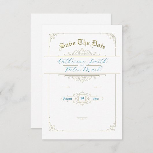  Charm Save the Date Kaart (Voorkant / Achterkant)