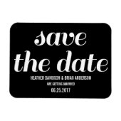 Charm Save the Date Magnet, Black Magneet (Horizontaal)