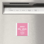 Charm Save the Date Magnet, Pink Magneet (Insitu (Vaatwasser))