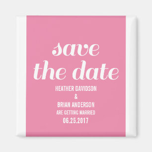 Charm Save the Date Magnet, Pink Magneet