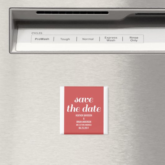 Charm Save the Date Magnet, Red Magneet (Insitu (Vaatwasser))