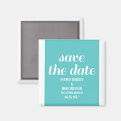 Charm Save the Date Magnet, Turquoise Magneet (Voorkant / Achterkant)