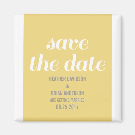 Charm Save the Date Magnet, Yellow Magneet (Voorkant)