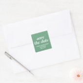 Charm Save the Date Stickers, Green Vierkante Sticker (Envelop)