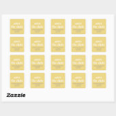 Charm Save the Date Stickers, Yellow Vierkante Sticker (Vel)