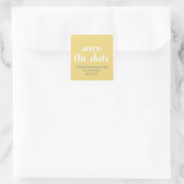 Charm Save the Date Stickers, Yellow Vierkante Sticker (Tas)