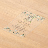 Charm Sloths Airy Greenery Gold Boy Baby shower Acryl Uitnodigingen (Laagn)