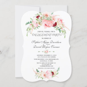 Charm Spring Waterverf Pioenen Bloom Verloving Kaart