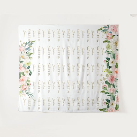 Charm Struik Flowers Sweet 16 Step & Repat Backdro Wandkleed (Voorkant (horizontaal))