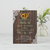 Charm Sunflower Antlers Baby-Q Baby shower Kaart (Staand voorkant)