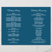 Charm Sunflower Blue Floral Wedding Programme Flyer (Achterkant)