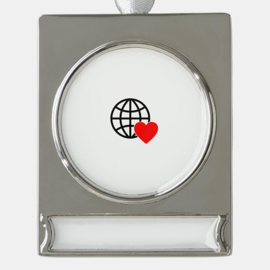 Charm toevoegen aan uw kerstboom verzilverd banner ornament (Voorkant)