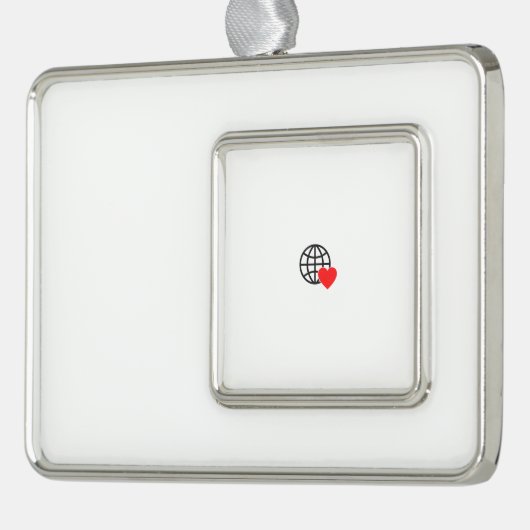 Charm toevoegen aan uw kerstboom verzilverd omlijst ornament (Links)