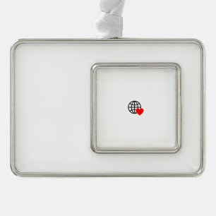 Charm toevoegen aan uw kerstboom verzilverd omlijst ornament