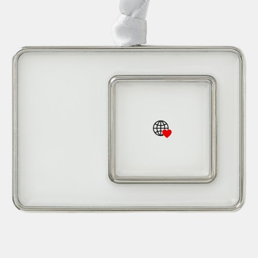 Charm toevoegen aan uw kerstboom verzilverd omlijst ornament (Voorkant)