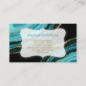 Charm Turquoise Agate Gold Floral Letter Laches Visitekaartje (Achterkant)