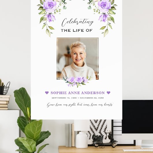Charm viering van het leven Foto Funeral grafmonum Poster (Thuiskantoor)