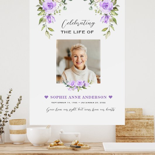 Charm viering van het leven Foto Funeral grafmonum Poster (Keuken)