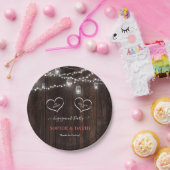 Charm Vintage Slingerlichten Oude Schuur Verloving Papieren Bordje (Feest)