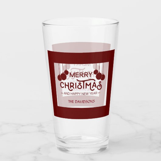 Charm Vrolijk Kerstfeest en Gelukkig Nieuwjaar Mon Glas (Achterkant)