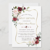 Charm Watercolour Blush Floral Gouden Lijst Sweet  Kaart (Voorkant)