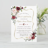 Charm Watercolour Blush Floral Gouden Lijst Sweet  Kaart (Staand voorkant)