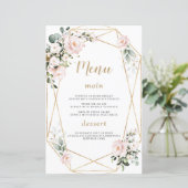 Charm Watercolour Roze Bloemengoud Zoete 16 Menu (Staand voorkant)