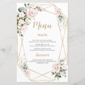 Charm Watercolour Roze Bloemengoud Zoete 16 Menu (Achterkant)