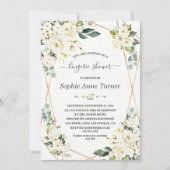 Charm Watercolour Witte Bloem Gouden Bruiloft Fees Kaart (Voorkant)