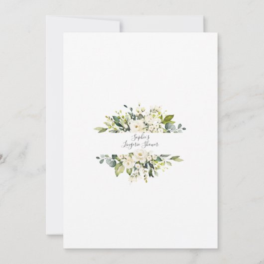 Charm Watercolour Witte Bloem Gouden Bruiloft Fees Kaart (Achterkant)