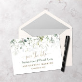 Charm Waterverf Airy Greenery Gold Wedding Save The Date