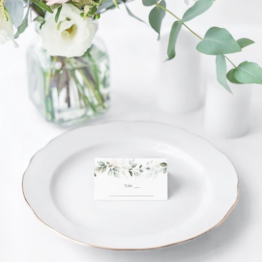 Charm Waterverf Airy Greenery Table Number Plaatskaartje