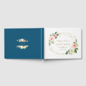 Charm Waterverf Blush Cream Flowers Gold Wedding Gastenboek (Volledig)