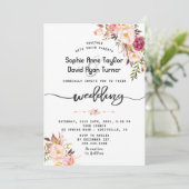 Charm Waterverf Blush Pink Floral Wedding Kaart (Staand voorkant)