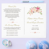 Charm Waterverf Blush Pink Floral Wedding Programm Flyer (Enkel)