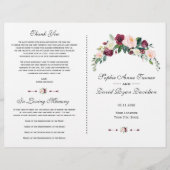 Charm Waterverf Blush Pink Floral Wedding Programm Flyer (Voorkant)