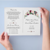 Charm Waterverf Blush Pink Floral Wedding Programm Flyer (Hand)