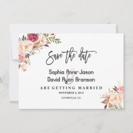 Charm Waterverf Blush Roze Bloemen Save The Date
