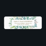 Charm Waterverf Eucalyptus Foliage-adreslabel Etiket<br><div class="desc">Moderne vormgeving met waterverf eucalyptusbladervormig rond een bannervorm,  op witte achtergrond; op de achterzijde van de initialen en op hetzelfde ontwerp. Het gebruik personaliseert hulpmiddel om uw info toe te voegen. Overeenkomende objecten kunnen in mijn Eucalyptus-Collectie worden gevonden.</div>