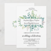 Charm Waterverf Eucalyptus Foliage Lijst Weddensch Kaart (Voorkant / Achterkant)